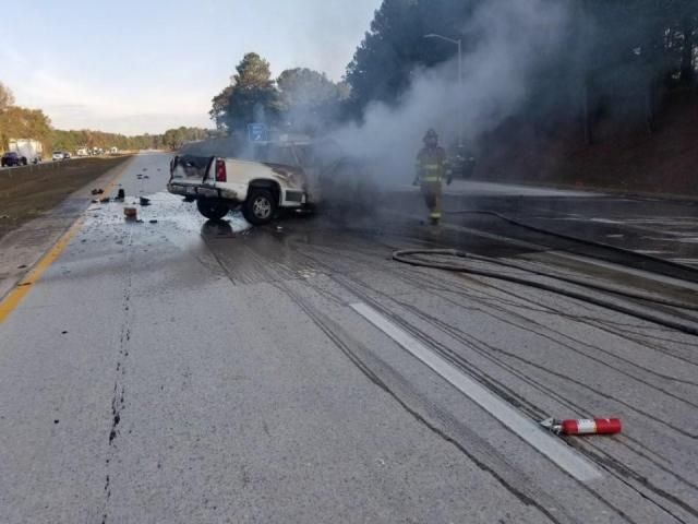 I Reopens After Fiery Truck Crash Near Benson