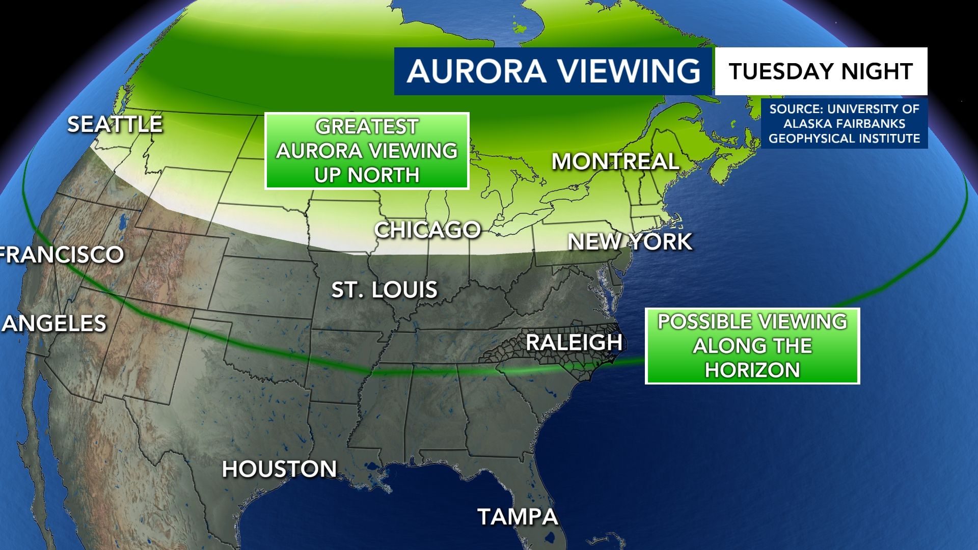 Northern Lights visible Tuesday night across parts of North Carolina, image size:1920x1080