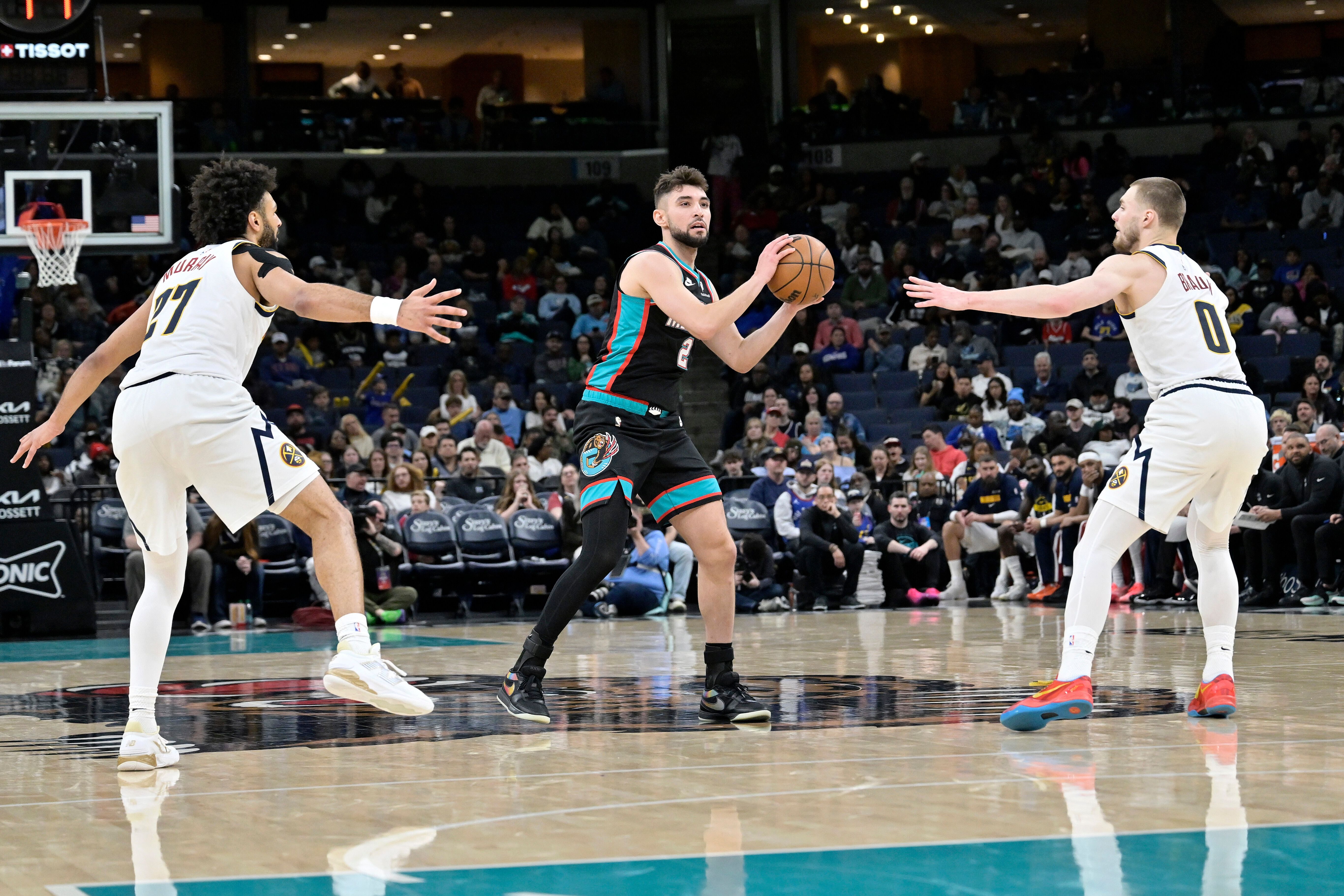 Ty Jerome in a Memphis Grizzlies uniform during a March 2026 game against Denver