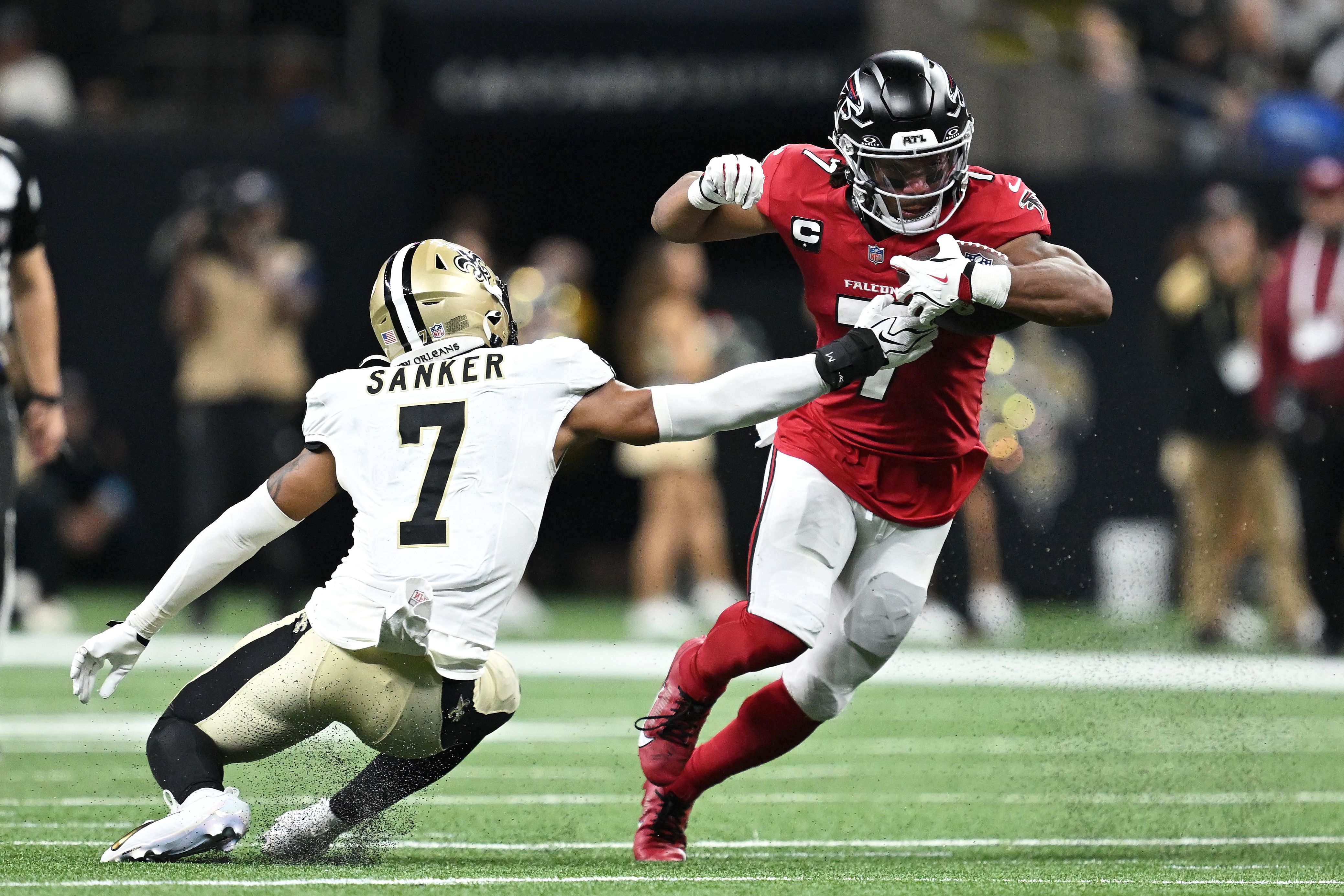 Bijan Robinson powers Falcons past Saints 45 - 24 on the 20th anniversary of the Superdome reopening