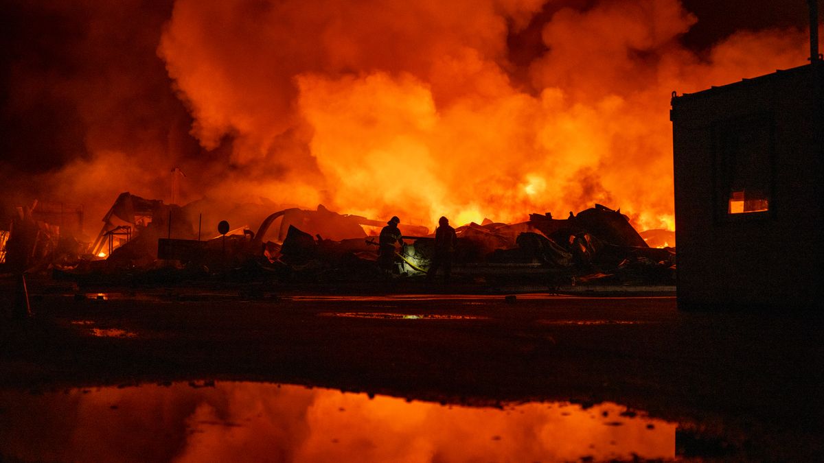 wral.com - The Associated Press - A Russian retail giant's warehouse burns after Ukraine's latest long-range drone attack