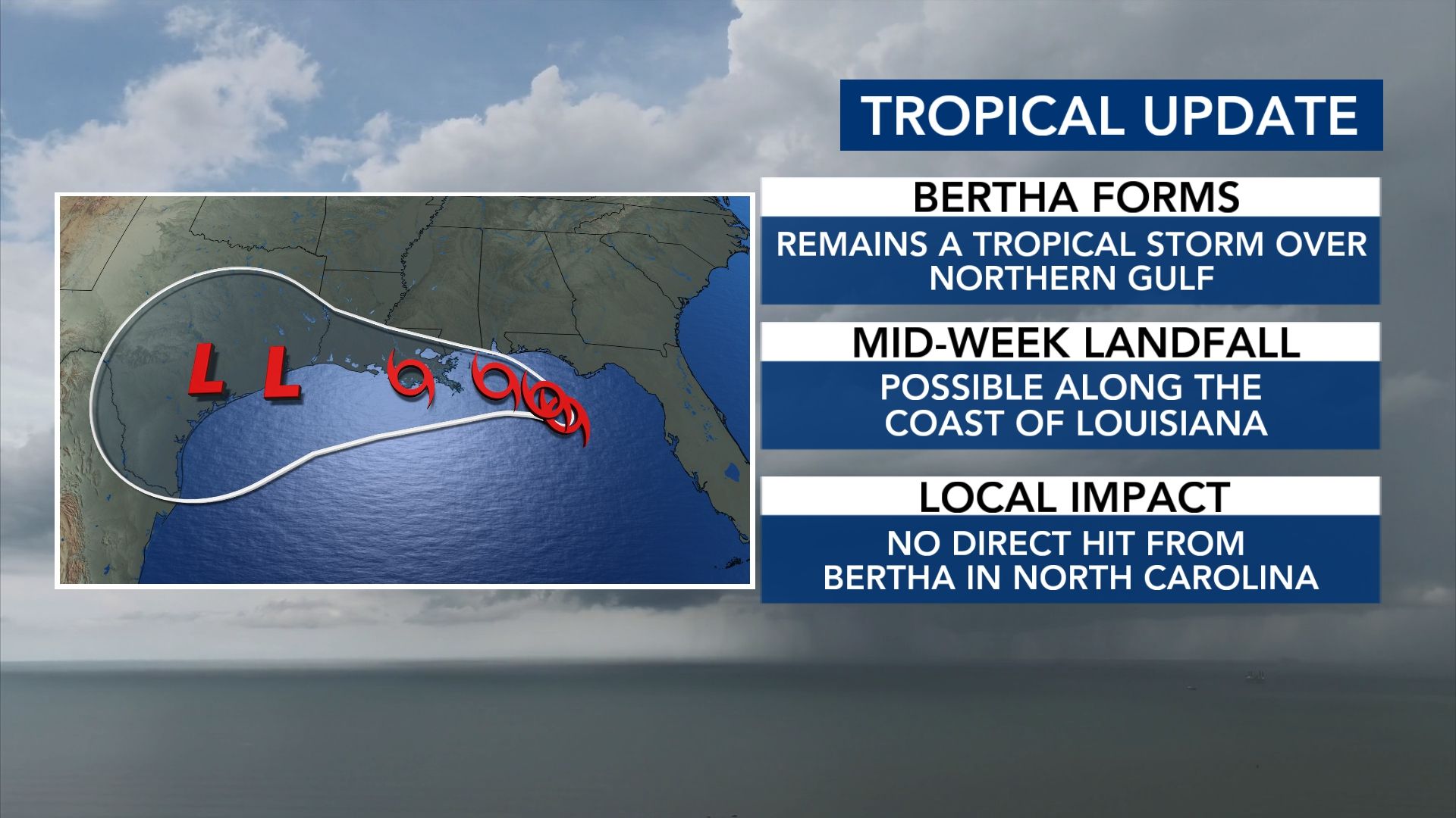 Tracking the tropics: Tropical Storm Bertha forms in the Gulf