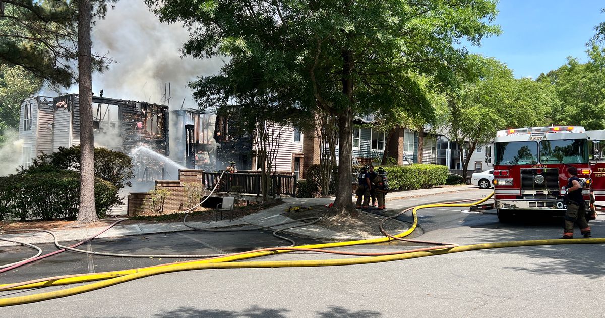 Seven people, including firefighter, hurt in massive fire at Durham apartment building