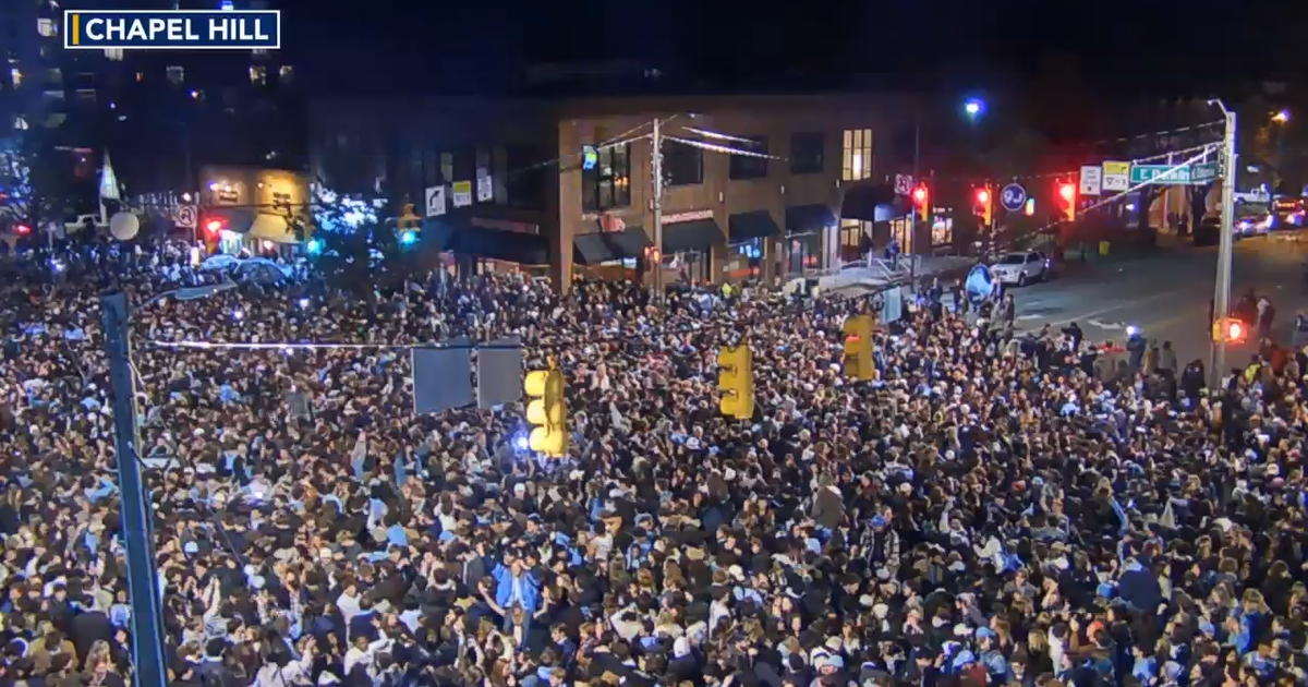 UNC fans rush Franklin Street after Seth Trimble's late 3-pointer secures comeback win vs. Duke