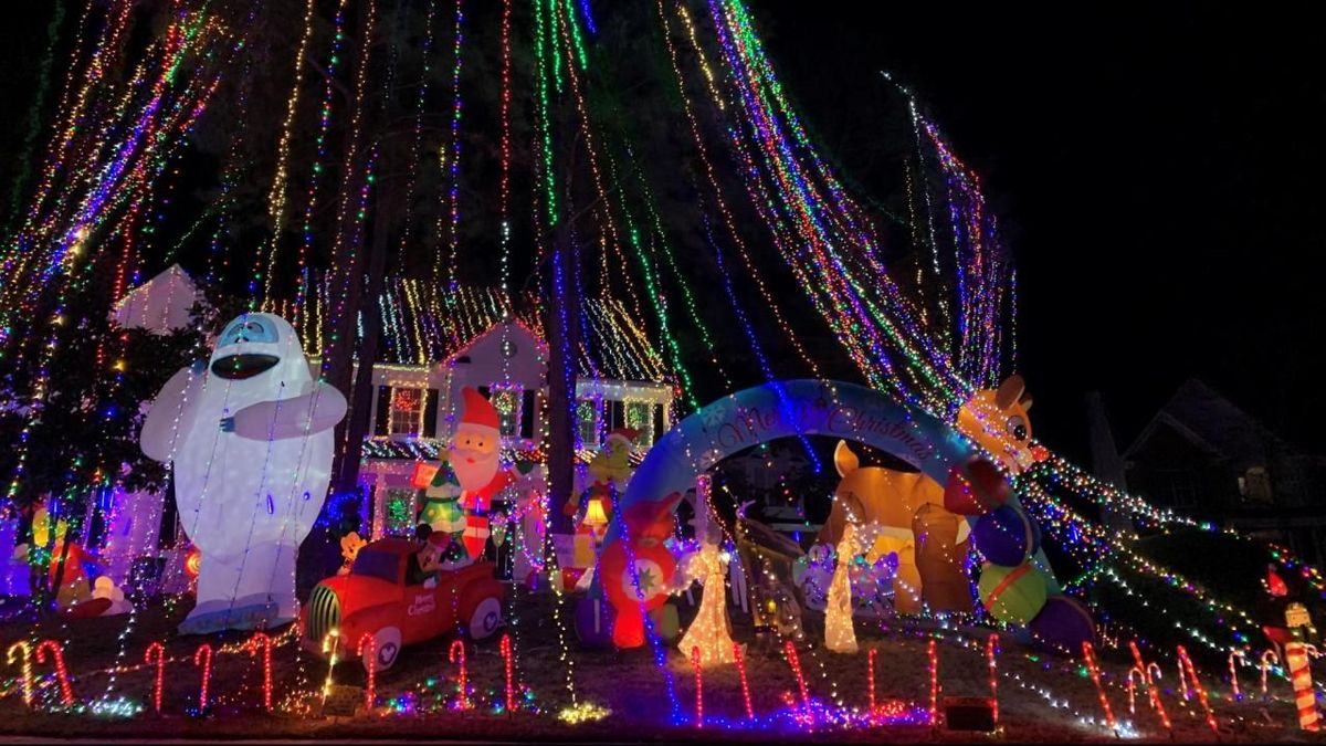 Waterfall of Christmas lights: Cary home flips switch on 250,000