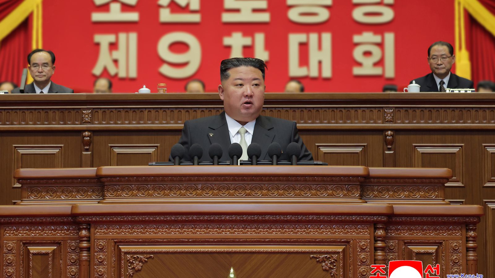 Kim lauds North Korea's economy and regional standing as major party meeting opens