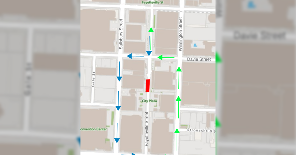 Drivers should avoid Fayetteville Street near City Plaza this weekend