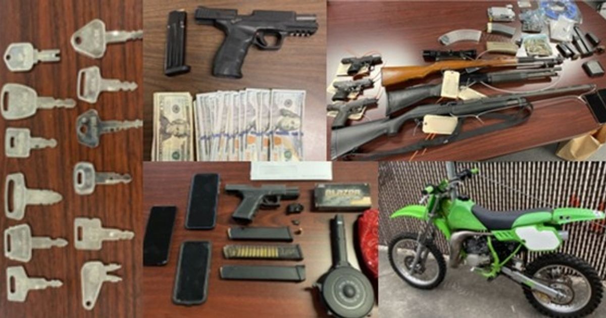Four arrested, charged with stealing bikes, cars, construction equipment