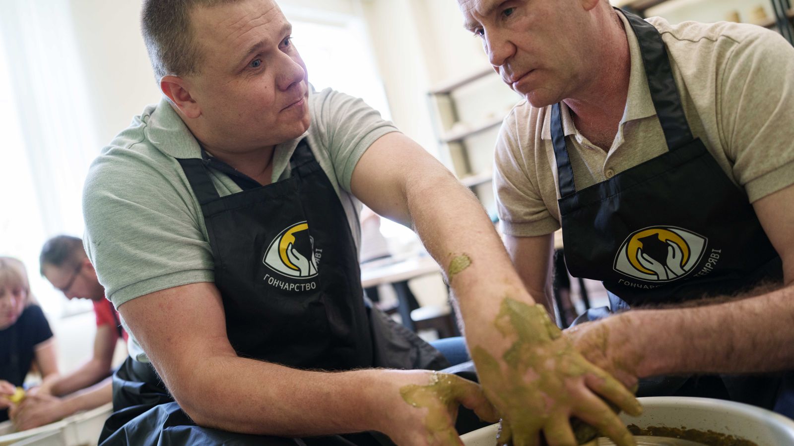 A blind Ukrainian veteran turns pottery into a business and mentors others