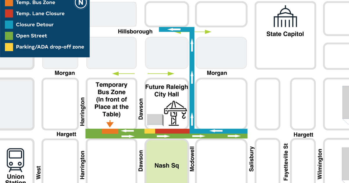 Major downtown Raleigh route closing 9 months for City Hall construction