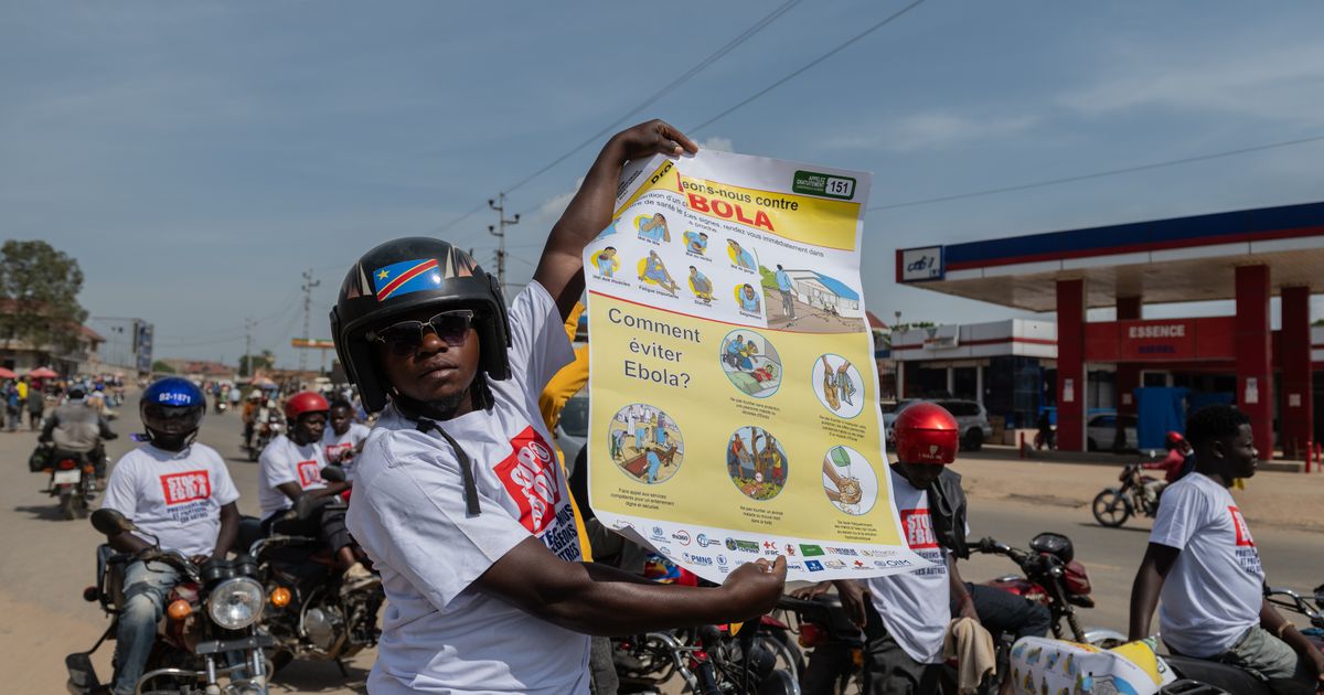 Motorcycle taxi drivers in Congo rally for Ebola awareness as attacks hinder response