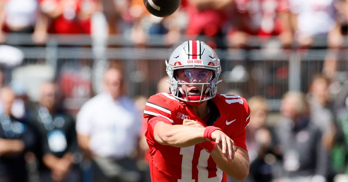 FILE - FILE - Ohio State quarterback Julian Sayin plays against Texas during an NCAA college football game, Saturday, Aug