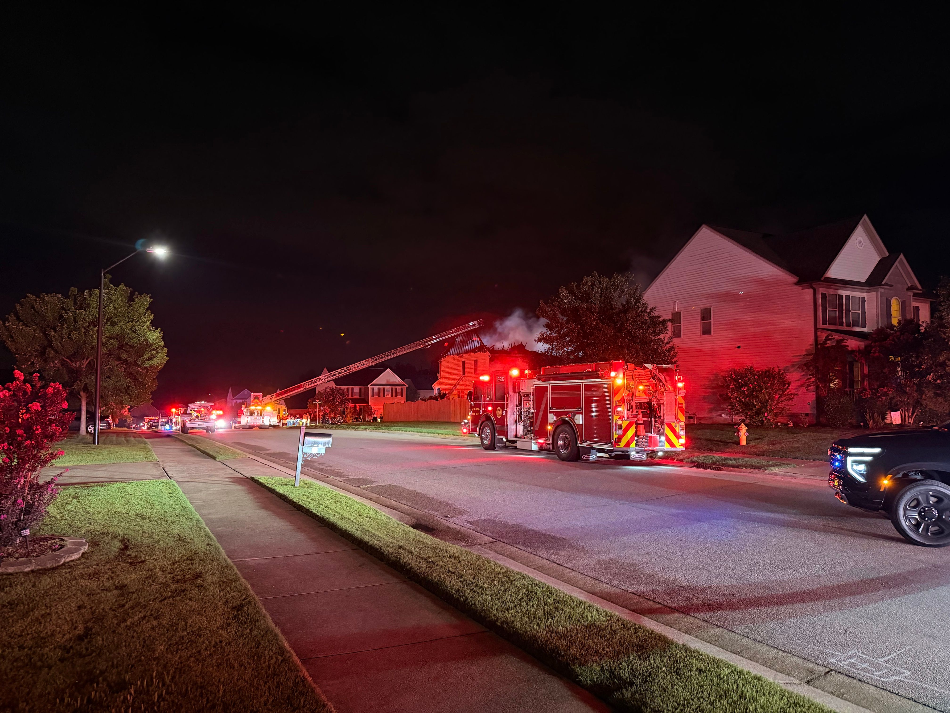 Firefighters respond to large house fire near Rolesville