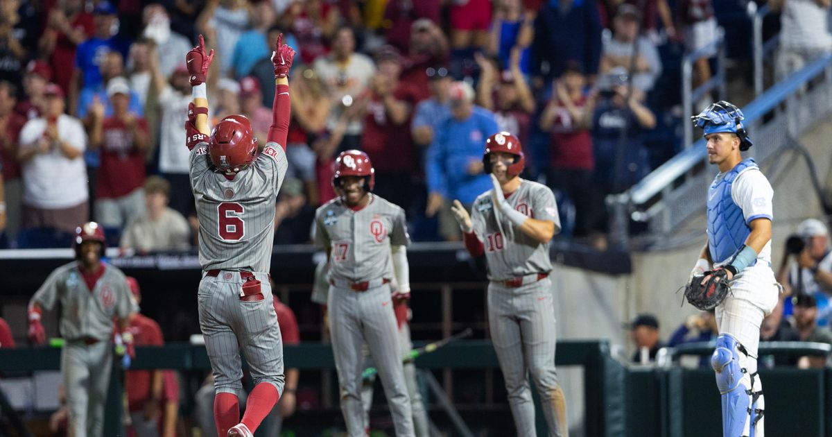 Oklahoma rolls past Tar Heels 13-2 for 1st national championship since 1994 and SEC's 7th in a row