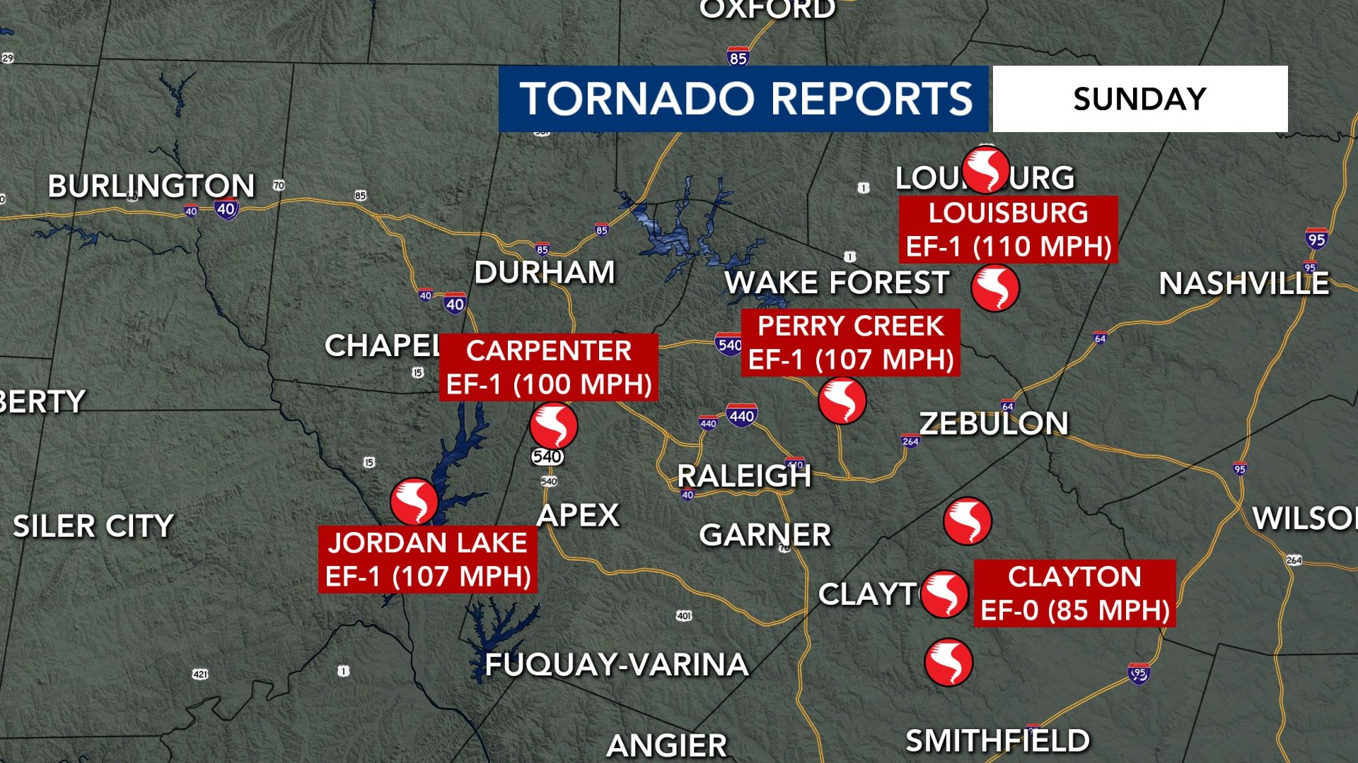 Final tornado count: 8 in our area; EF-2 in Fayetteville :: WRAL.com