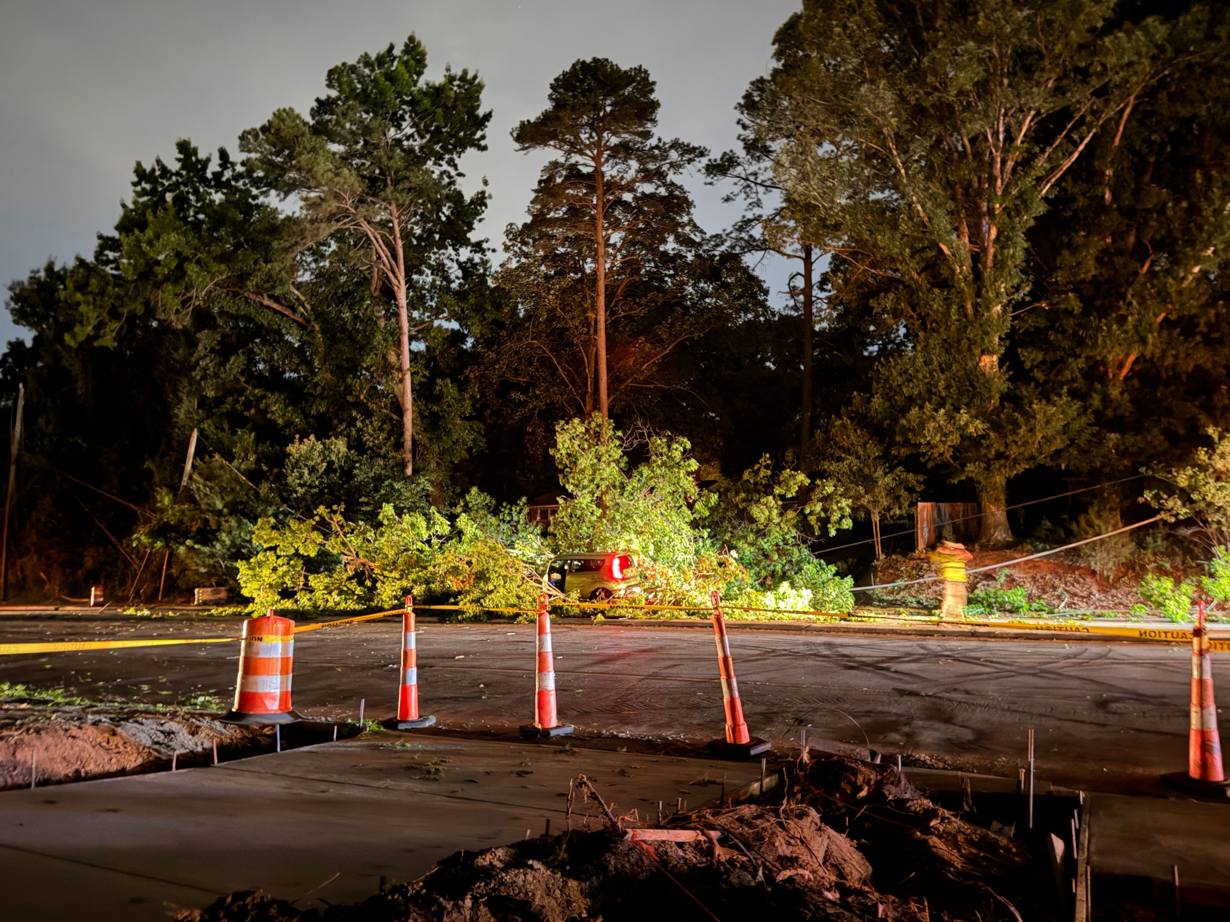 Tree brings down powerlines , closing part of Western Boulevard in Raleigh