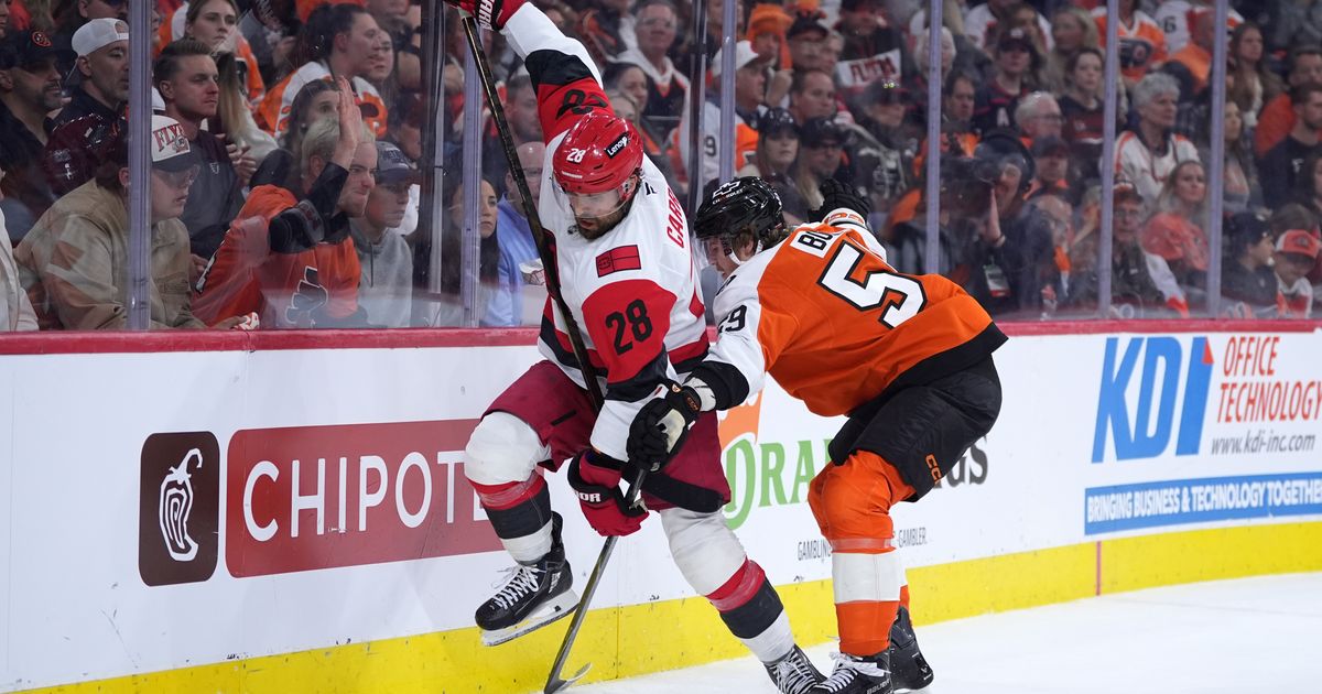 Hurricanes defeat Flyers 3-2 in OT, head to Eastern Conference Final