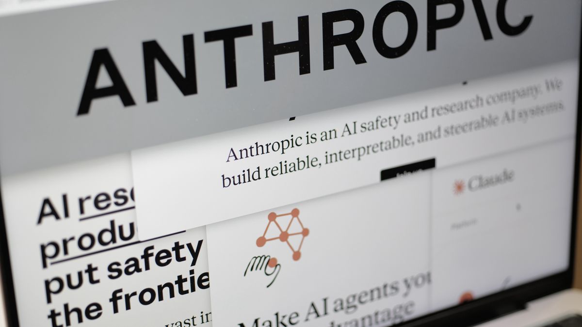 FILE - Pages from the Anthropic website and the company's logo are displayed on a computer screen in New York on Feb. 26, 2026. (AP Photo/Patrick Sison, File)