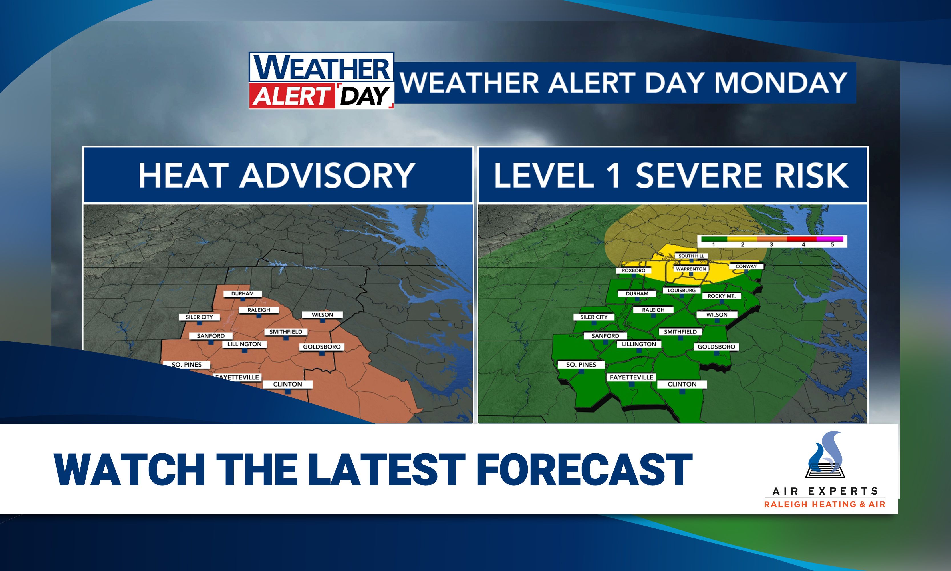 Heat index climbs above 100 with storms possible Monday, Tuesday