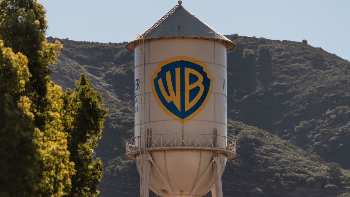 FILE - The Warner Bros. water tower is seen at Warner Bros. Studios in Burbank, Calif., Dec. 5, 2025. (AP Photo/Jae C. Hong, File)