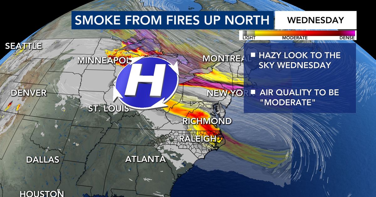 Smoke from fires in Minnesota, Manitoba and Ontario to create hazy sky in North Carolina this week