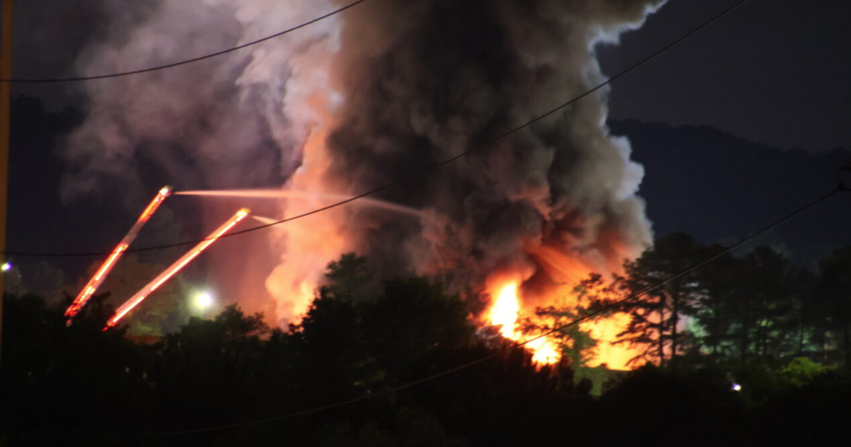 Large outside fire at recycling plant off Garner Road