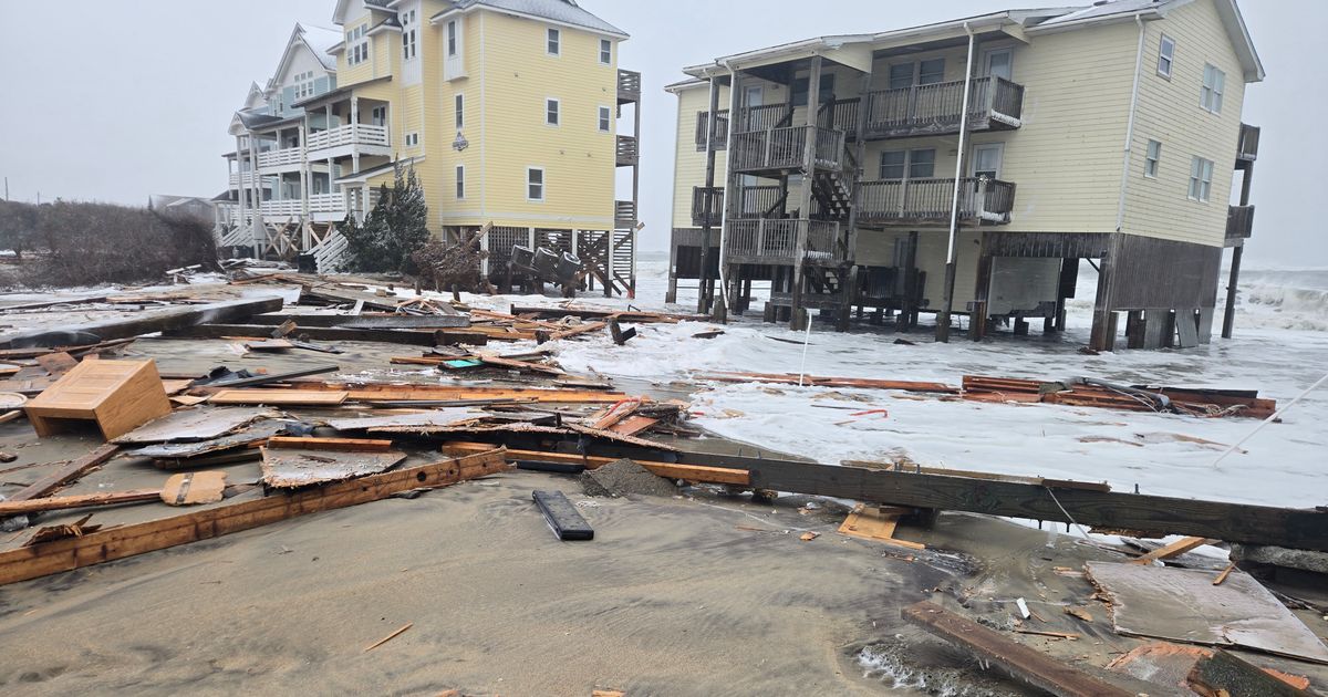 Three houses fall at the Outer Banks in Buxton after storm brought high tides, 60 mph wind gusts