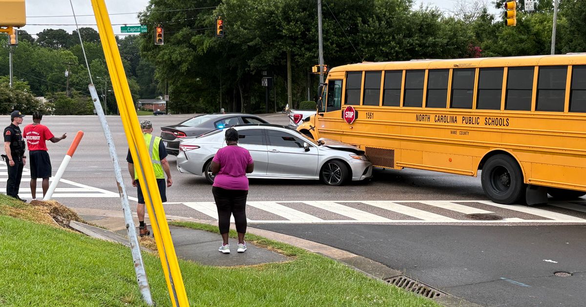 Road reopened after a school bus crash on Capital Boulevard in Raleigh ...