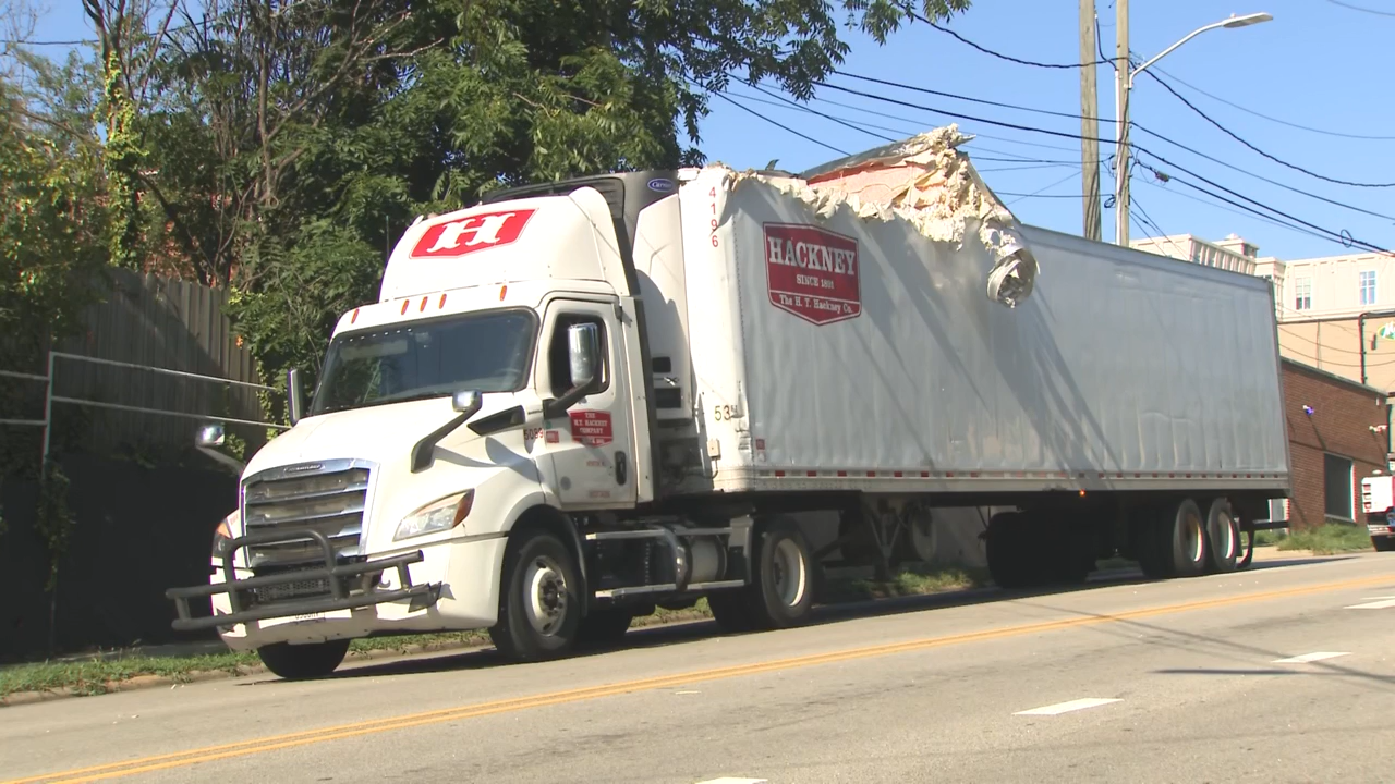 Truck removed after getting wedged under Raleigh Peace Street bridge