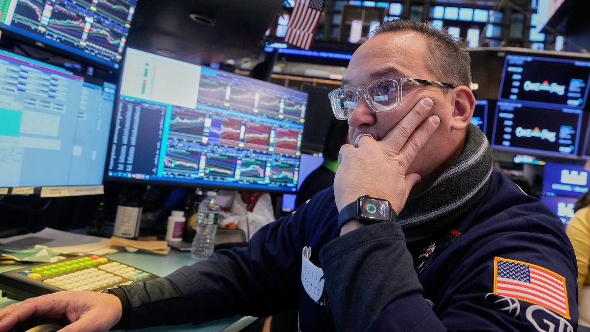 Specialist Anthony Matesic works at his post on the floor of the New York Stock Exchange, Friday, Feb. 6, 2026. (AP Photo/Richard Drew)