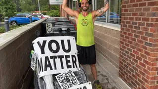 Man walks across U.S. to raise suicide awareness - day 939 in NC