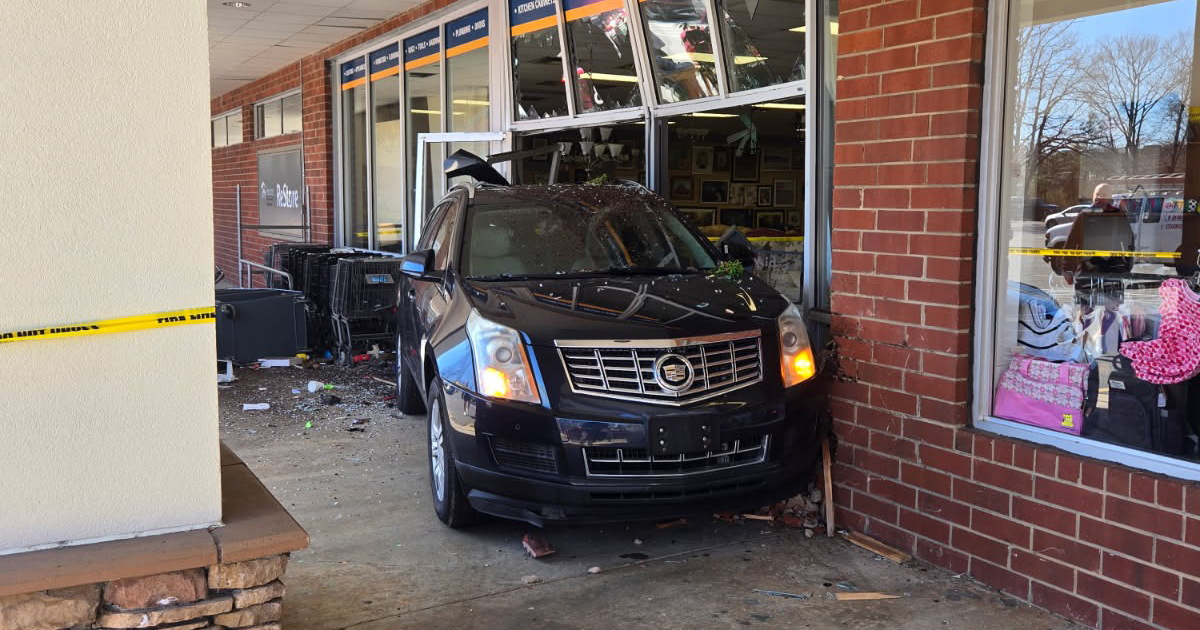 Car into store: Broken windows at Apex Habitat for Humanity ReStore