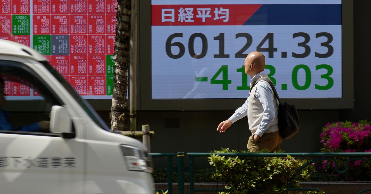 Shares fall in Asia and oil prices gain as talks stall on ending the Iran war