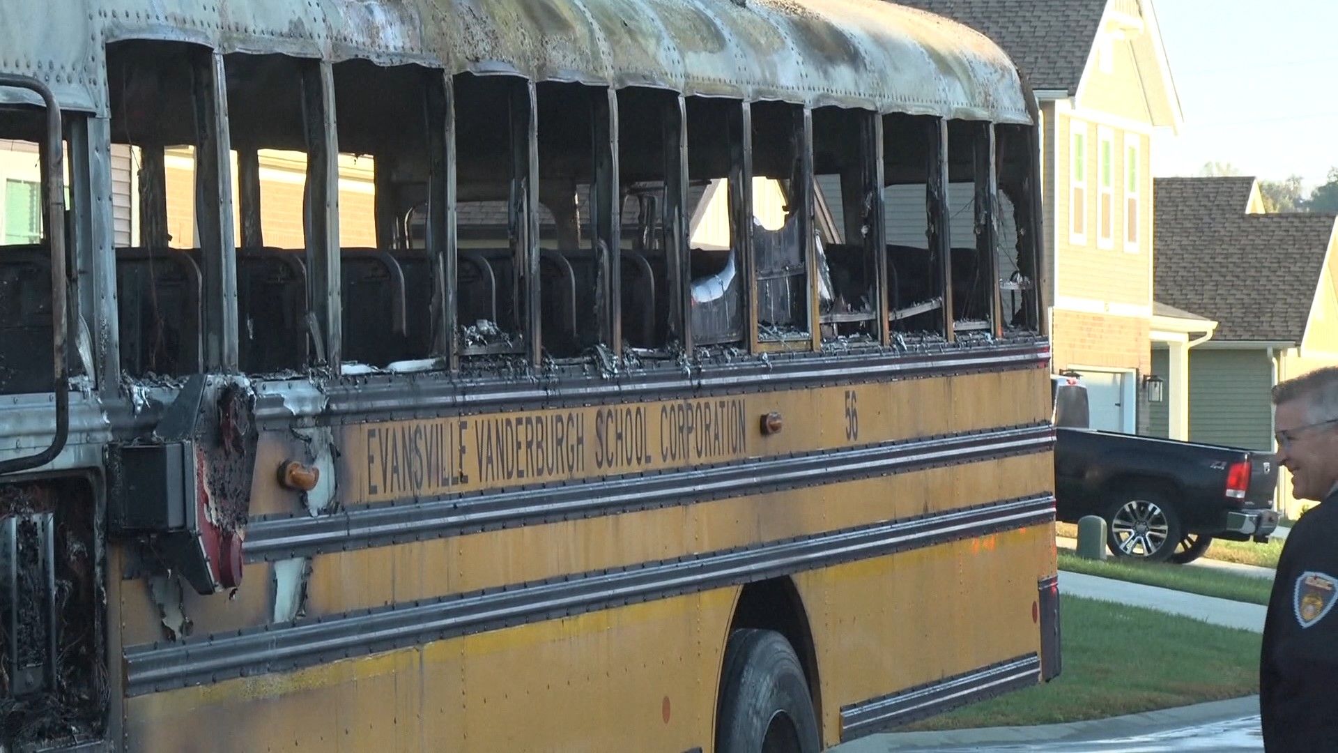 School bus catches fire in Indiana