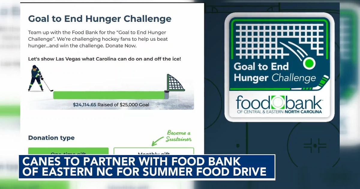 Canes players partner with Food Bank of Central & Eastern NC to sound the siren on food insecurity