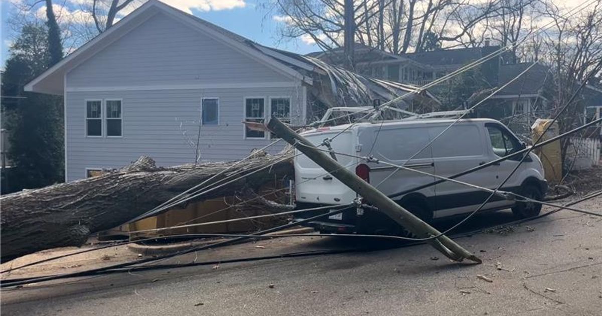 Fallen tree crushes van, triggers power outages in Raleigh