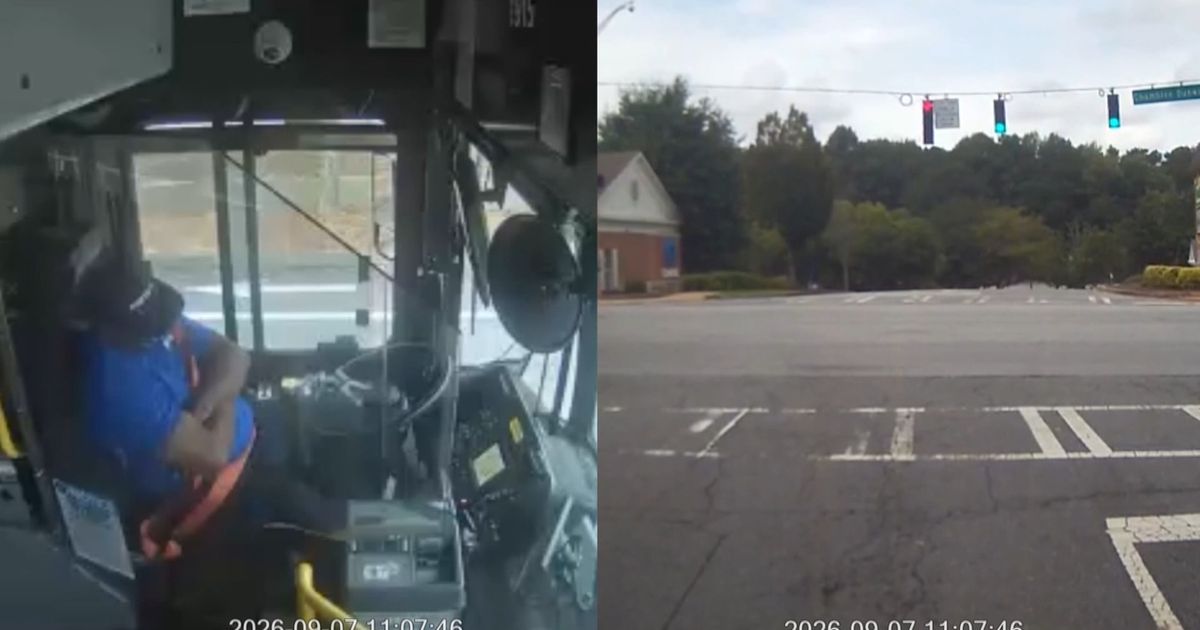 Caught on cam: Video shows Atlanta bus driver fall asleep, crash into tree
