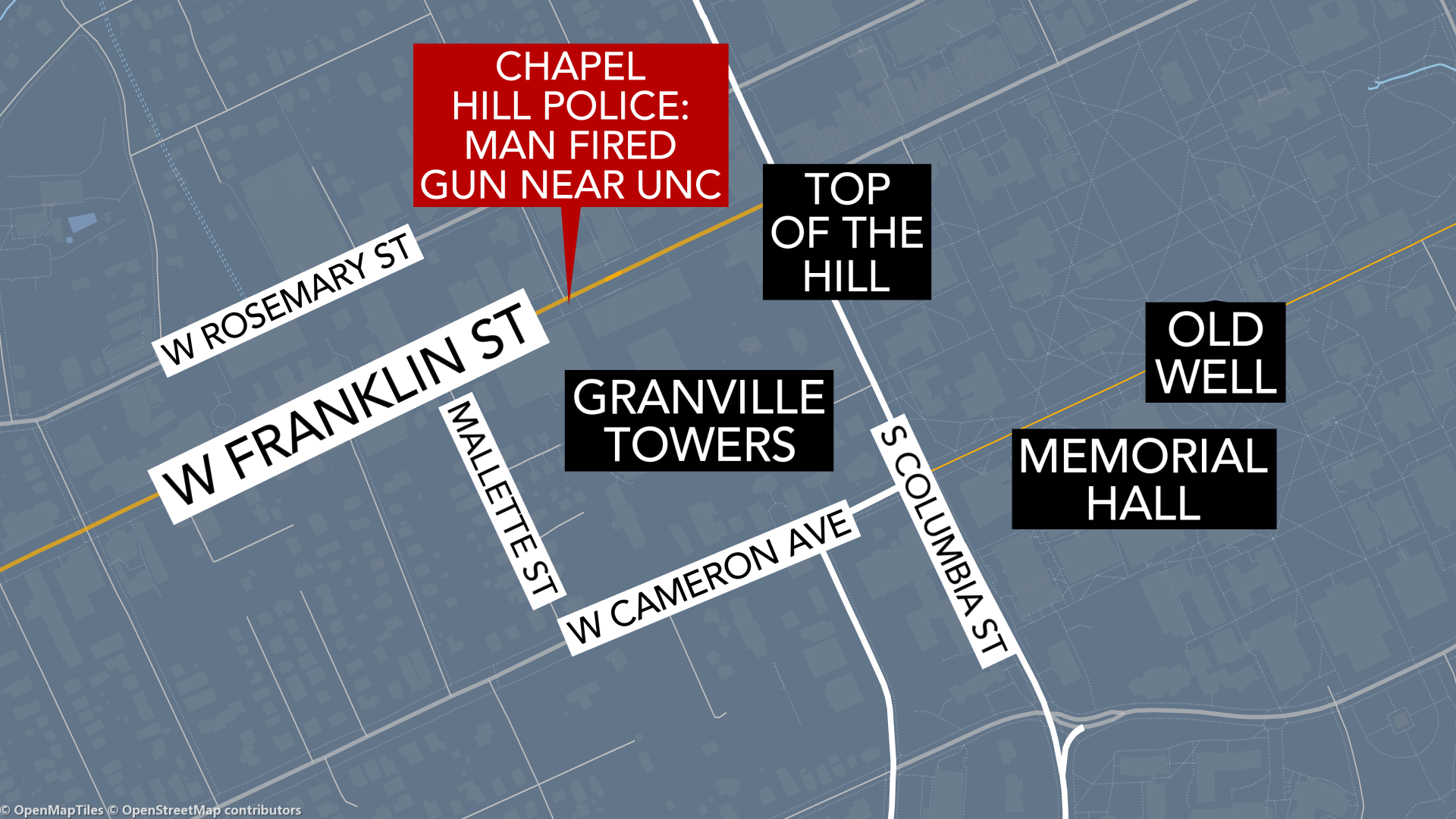 Man arrested after gunshots reported near UNC campus :: WRAL.com