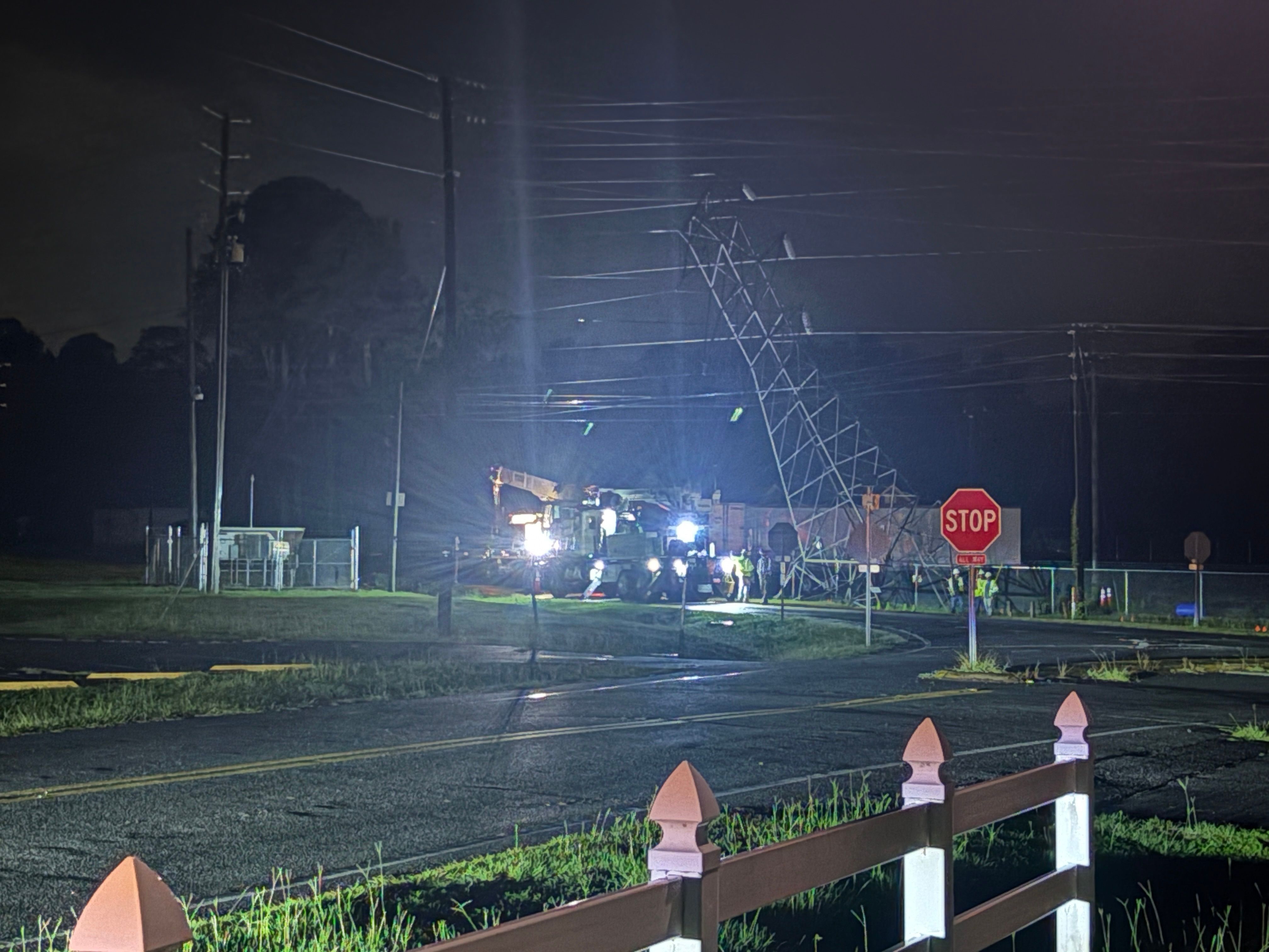 Around 1,000 without power from driver crashing into transmission tower near Erwin
