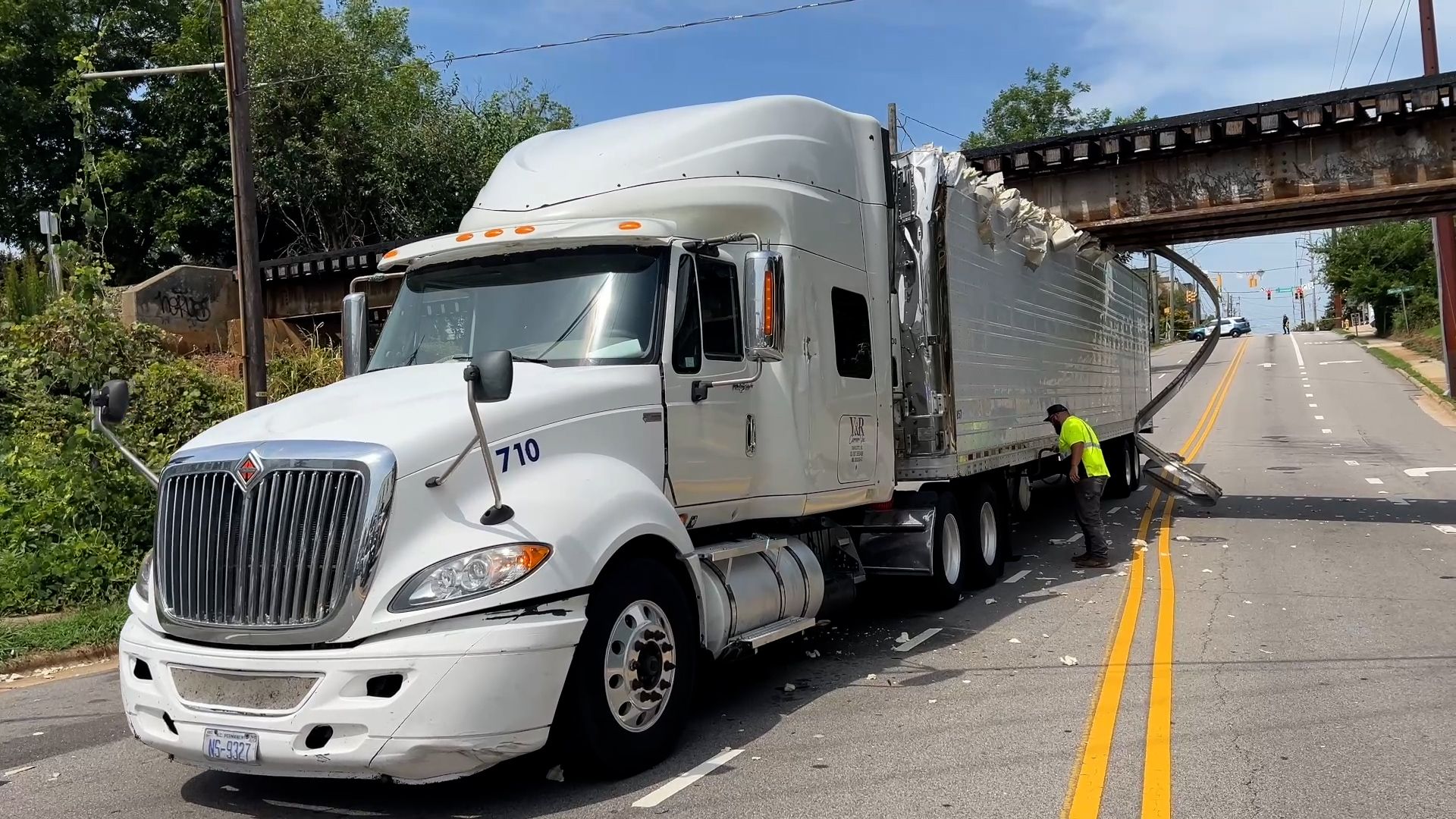 Hat trick : Another Peace Street Bridge truck collision is third in a week