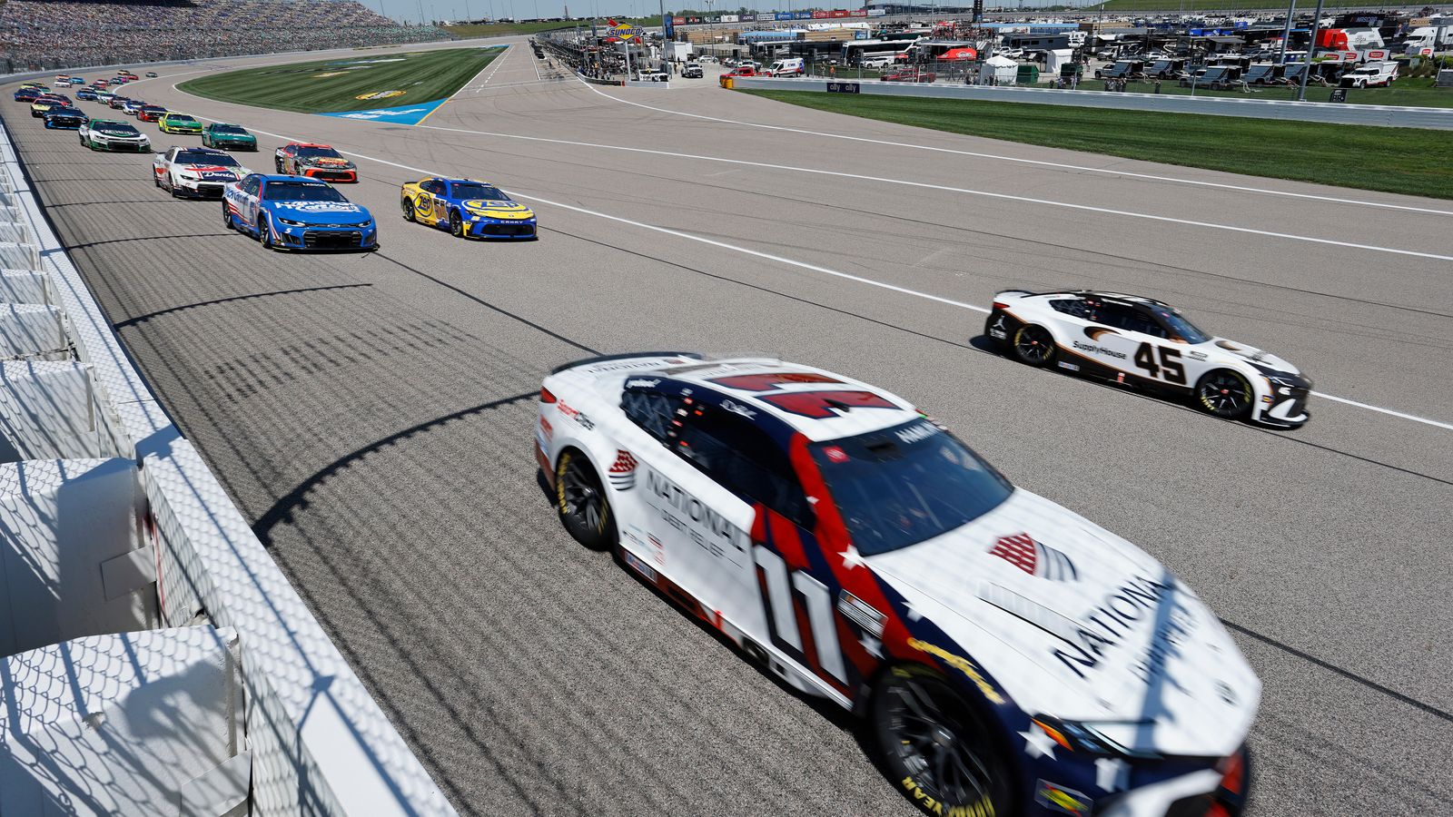 Tyler Reddick passes Kyle Larson on the final lap of OT to win NASCAR Cup  Series race at Kansas :: WRAL.com