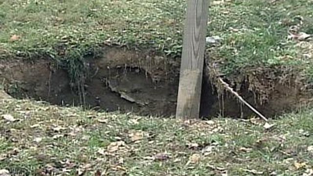 Neighbors deal with sinkhole