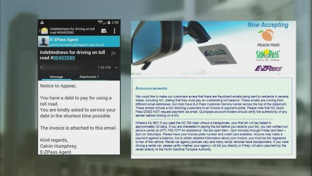 NC toll users targeted in email scam