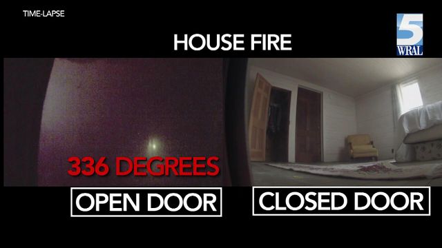 Side-by-side: Closed door makes the difference in a house fire