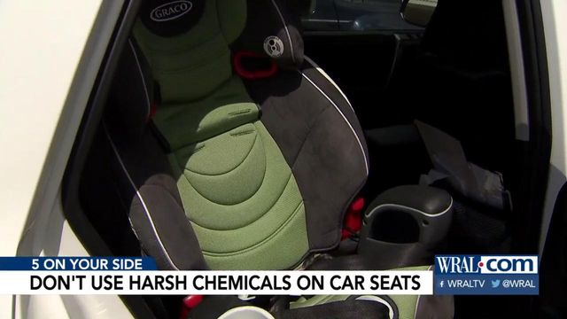Don't use harsh chemicals on car seats