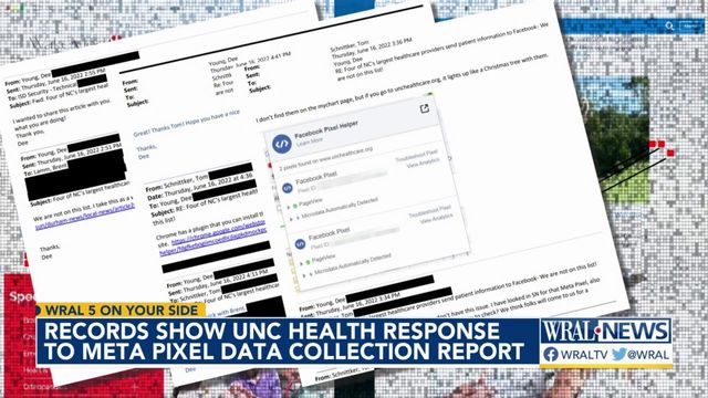 'Lights up like a Christmas tree with them': What records show about UNC Health's response to Meta pixel data collection report