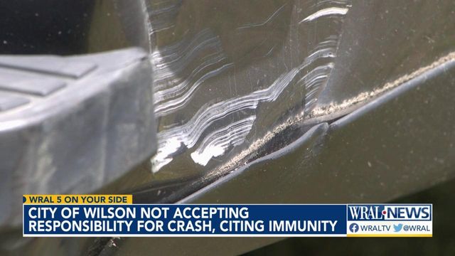 City of Wilson claims immunity for crash, leaving victim to have to pay for repairs