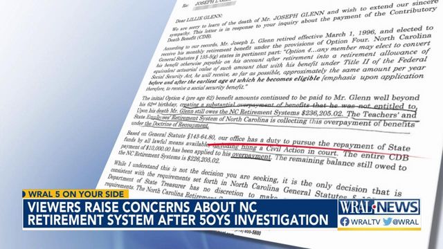 Viewers raise concerns about NC Retirement System after 5 On Your Side investigation
