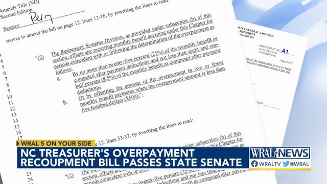 NC treasurer's overpayment recoupment bill passes senate