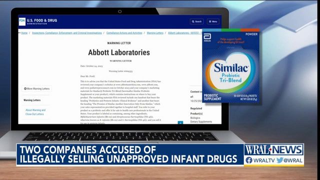 Companies warned against selling unapproved infant drugs